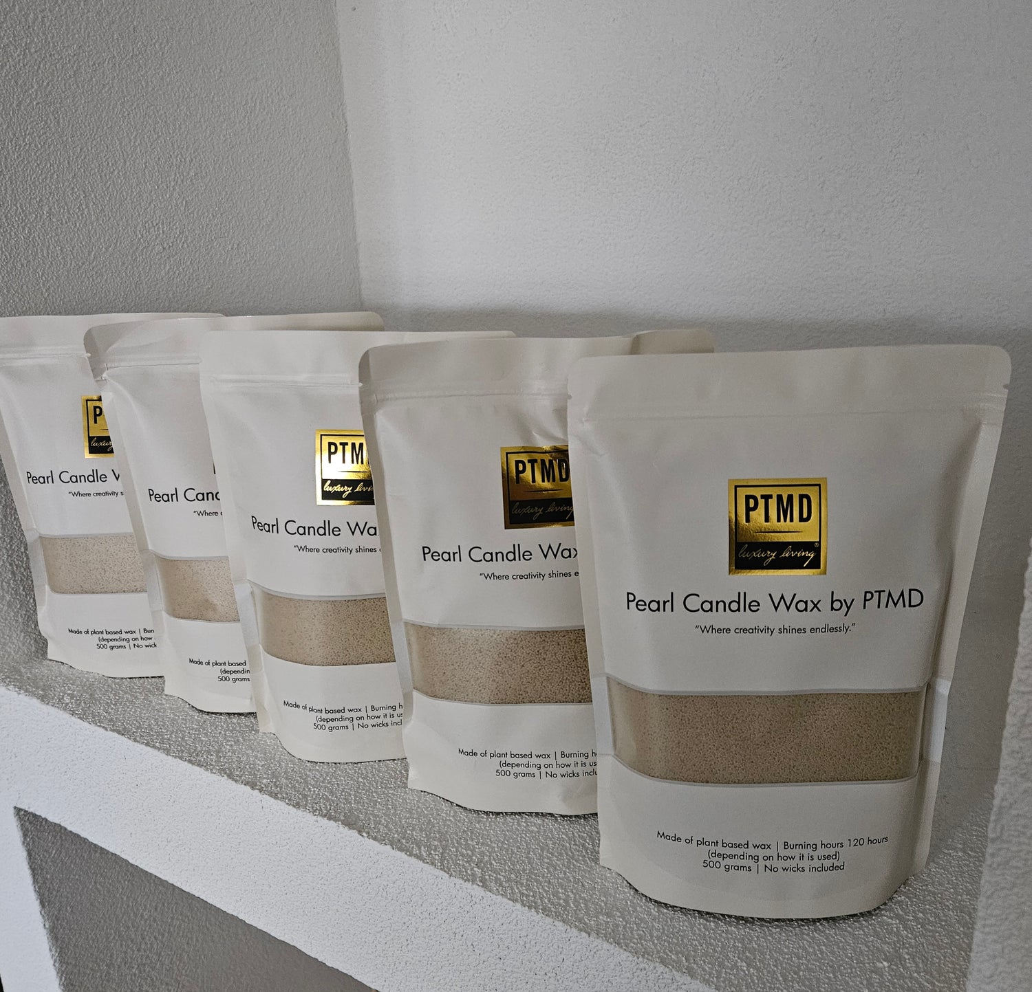 Pearl Candle Wax 500gr Beige PTMD - Kaars - PTMD - livinglovely.nl