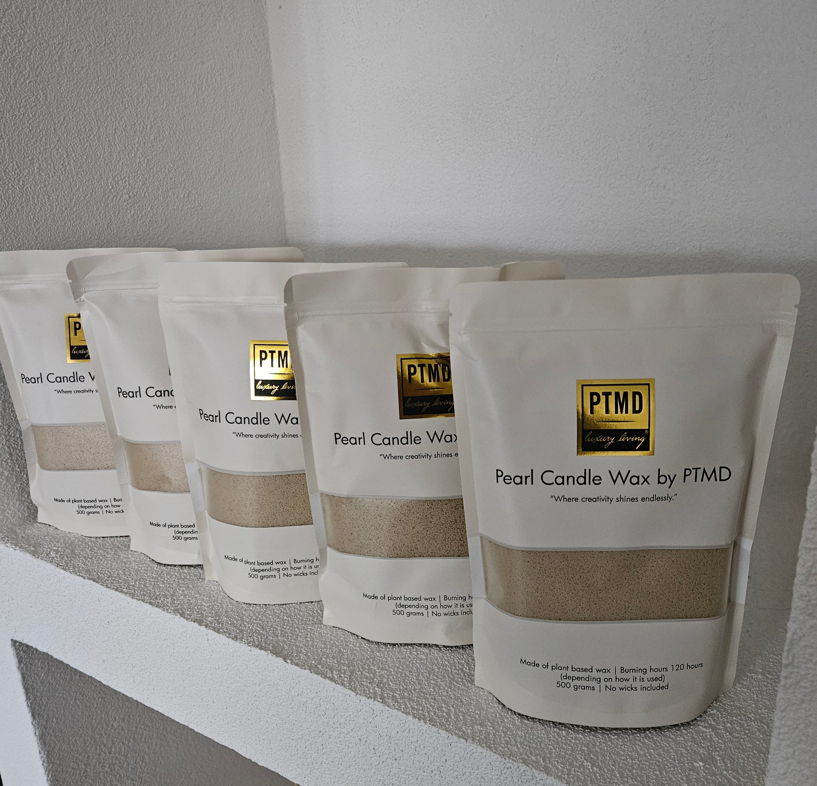 Pearl Candle Wax 500gr Beige PTMD - Kaars - PTMD - livinglovely.nl