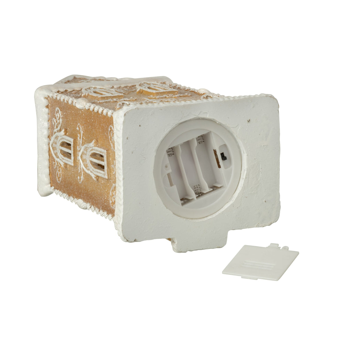 Peperkoekhuisje met led van J-Line, sfeerbeeld in winters interieur