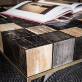 Petrified Laminate Gemeleerd Koffietafel Goud Frame PTMD , Salontafel , PTMD , livinglovely.nl