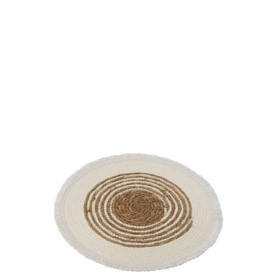Placemat Woven Grass White Natural Small , Placemat , J-Line , livinglovely.nl