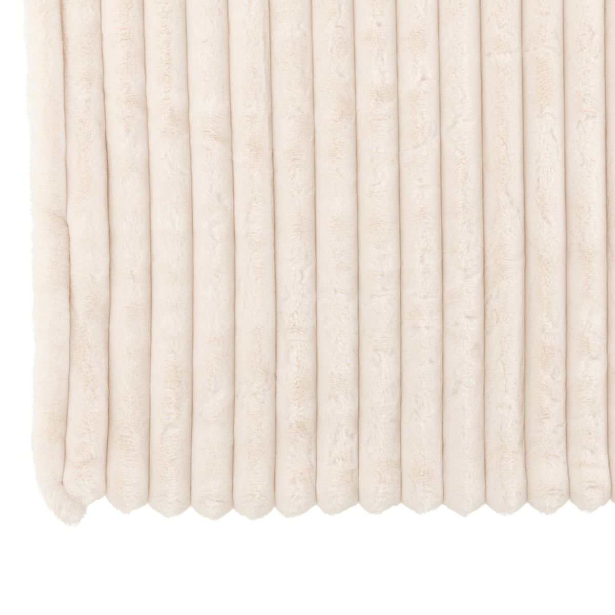 Plaid Corduroy Wit van J-Line, de brede ribbelstructuur over de volle breedte