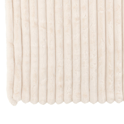 Plaid Corduroy Wit van J-Line, de brede ribbelstructuur over de volle breedte
