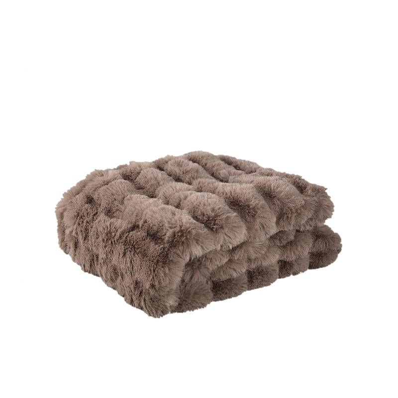 Taupe Dunae plaid van PTMD in het kleine formaat 170x140cm