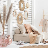 Plaid Effen Katoen/Linnen Roze 200cmx150cm - Poef - J-Line - livinglovely.nl