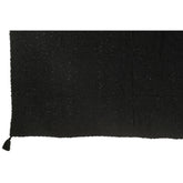 Plaid Kwasten Katoen Zwart 130x180cm - Poef - J-Line - livinglovely.nl