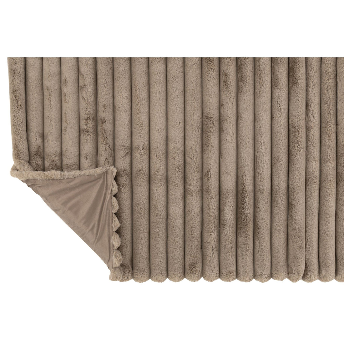 Plaid Large Corduroy in taupe van J-Line met verticale ribbels