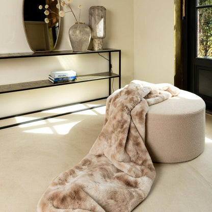 Plaid Linde Beige Fluweel in Giftbox - 220 x 240 cm PTMD - Plaid - PTMD - livinglovely.nl