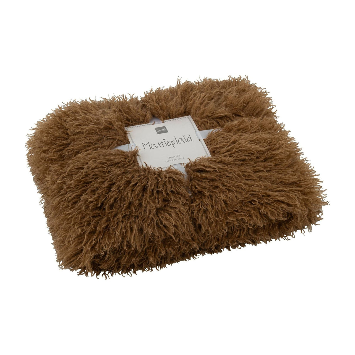 Plaid Moutie Polyester Bruin 130x180cm J-Line