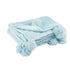 Plaid Pompom Polyester Lichtblauw 170cmx130cm - Poef - J-Line - livinglovely.nl