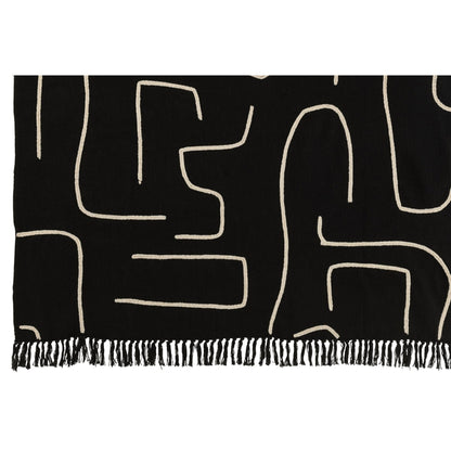 Plaid Strepen/Bogen Katoen Zwart/Wit 130x180cm