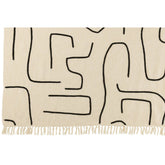 Plaid Strepen/Bogen Katoen Wit/Zwart 130x180cm - Poef - J-Line - livinglovely.nl