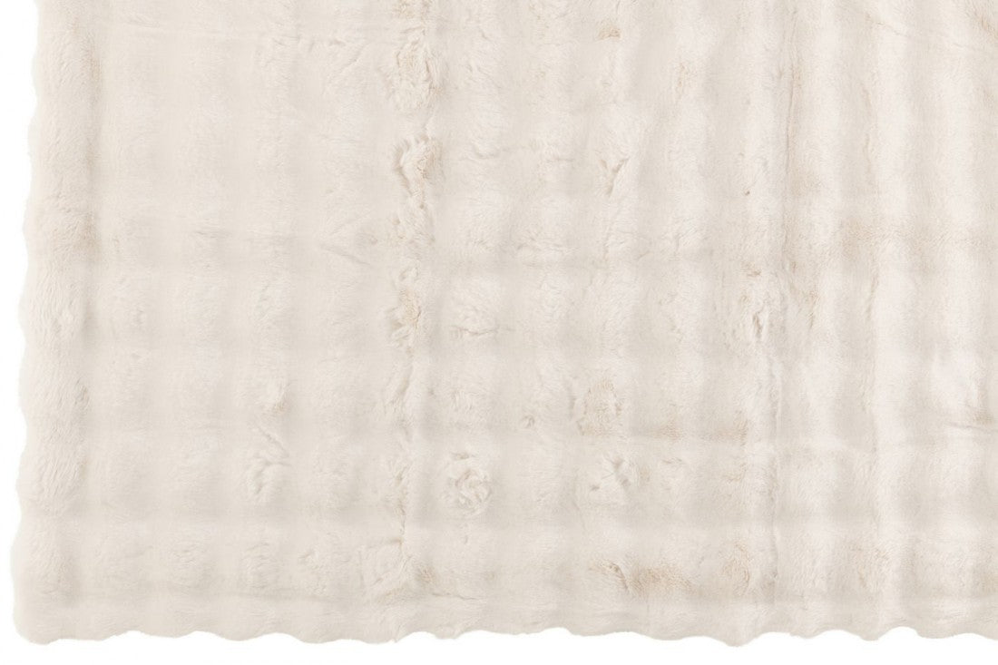 Plaid Wave Polyester Wit 130x180cm - Poef - J-Line - livinglovely.nl