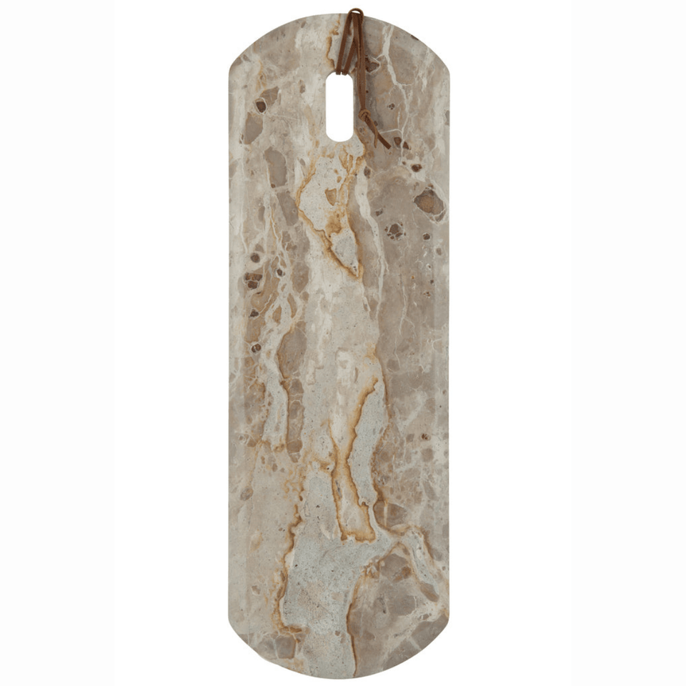 Plank Rechthoek Marmer Beige Large - 60x20x2cm - Serveerplank - J-Line - livinglovely.nl