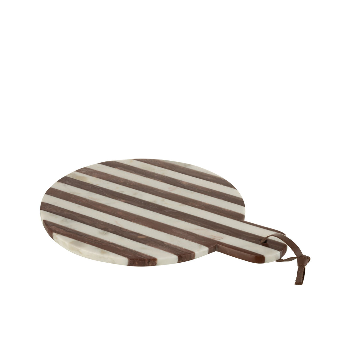 Plank Rond Streep Marmer Wit/Bruin 46x31x2cm J-line