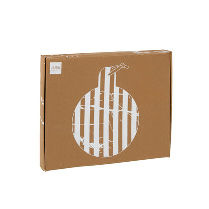 Plank Rond Streep Marmer Wit/Bruin 46x31x2cm J-line