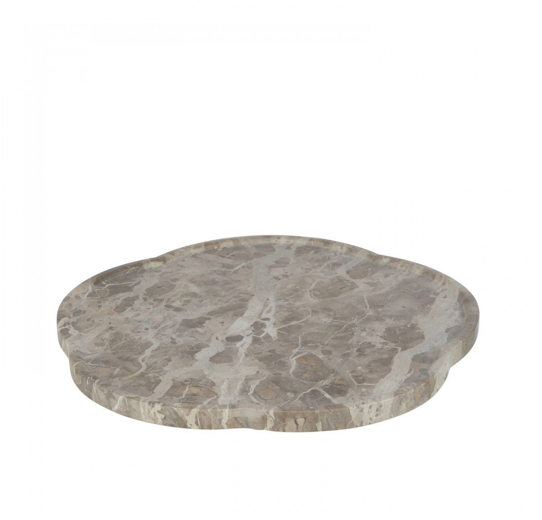 Plateau Bloem Roterend Marmer Beige - Plateau - J-Line - livinglovely.nl