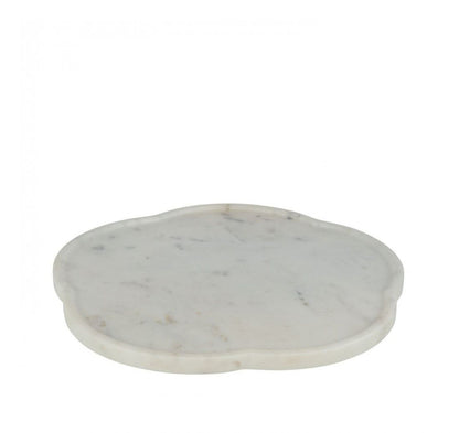 Plateau Bloem Roterend Marmer Wit - Plateau - J-Line - livinglovely.nl