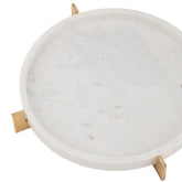 Plateau Marmer Voet Metaal Grijs/Champagne - Plateau - J-Line - livinglovely.nl