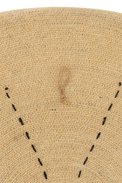 Plateau Muurdecoratie Ster Stippellijnen Zeegras Naturel/Zwart - Wanddecoratie - J-Line - livinglovely.nl