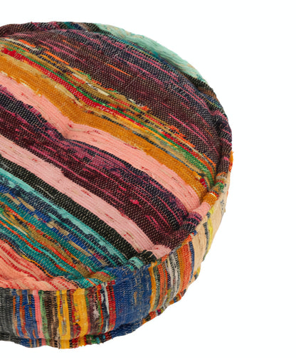 Poef Chindi Rond Katoen/Polyester Mix - Poef - J-Line - livinglovely.nl