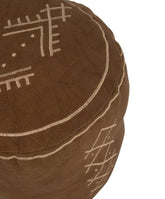 Poef Cilinder Etnisch Patronen Katoen Bruin - Poef - J-Line - livinglovely.nl