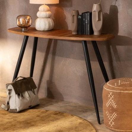 Poef Cilinder Etnisch Patronen Katoen Bruin - Poef - J-Line - livinglovely.nl