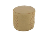 Poef Cilinder Etnisch Patronen Katoen Zand - Poef - J-Line - livinglovely.nl