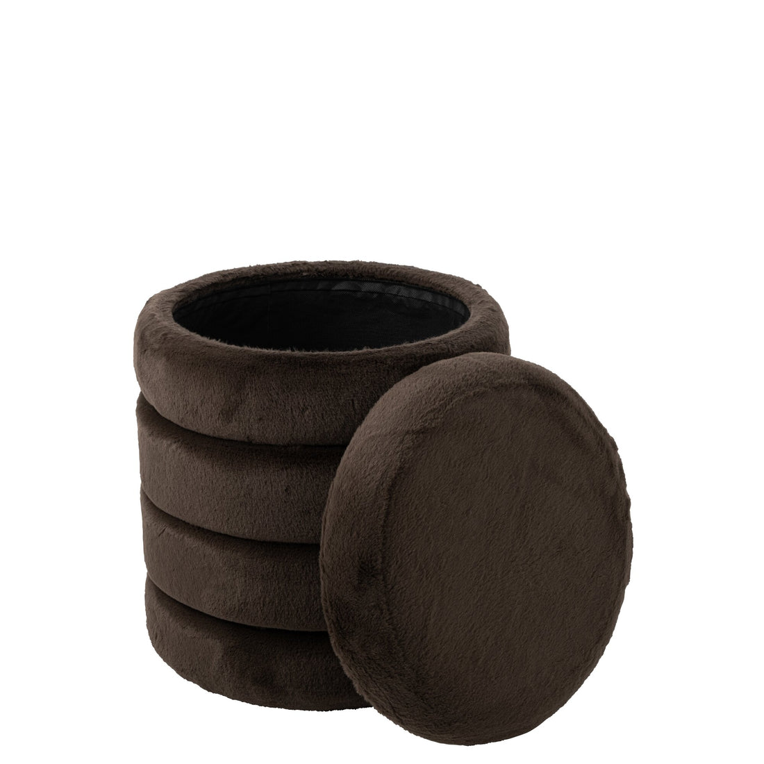 Poef + Deksel Mdf Donkerbruin J-Line