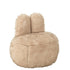Poef Fur Met Bunny Oren Hout Taupe J-Line - Poef - J-Line - livinglovely.nl