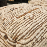 Poef Geweven Wol Ecru/Bruin 45x45x45cm J-Line - Poef - J-Line - livinglovely.nl