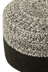 Poef Miami Outdoor Streep Zwart/Wit - J-Line - Poef - J-Line - livinglovely.nl