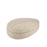 Poef Steen Tweekleurig Weefsel Wol Beige - Poef - J-Line - livinglovely.nl