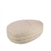 Poef Steen Tweekleurig Weefsel Wol Beige - Poef - J-Line - livinglovely.nl