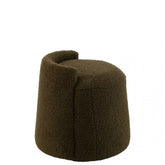 Poef Teddy Rond + Rugleuing Bouclé Groen 40x40x38cm - Poef - J-Line - livinglovely.nl