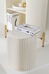 Poef Vouwbaar Papier Gebroken Wit Dia 36cmxh42cm J-Line - Poef - J-Line - livinglovely.nl