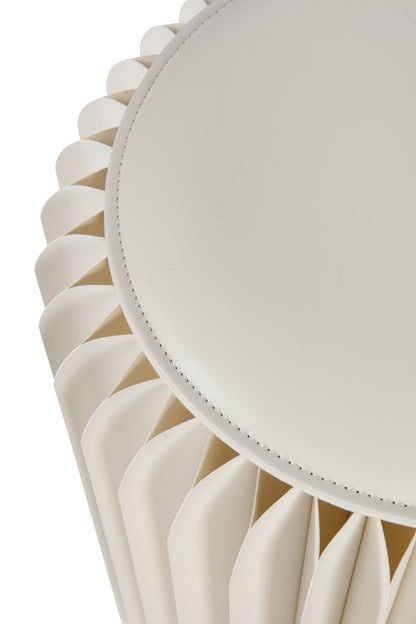 Poef Vouwbaar Papier Gebroken Wit Dia 36cmxh42cm J-Line - Poef - J-Line - livinglovely.nl