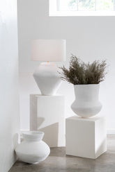 Pot Collar Papier Mache Wit L45cmxB45cmH45cm - Pot - J-Line - livinglovely.nl