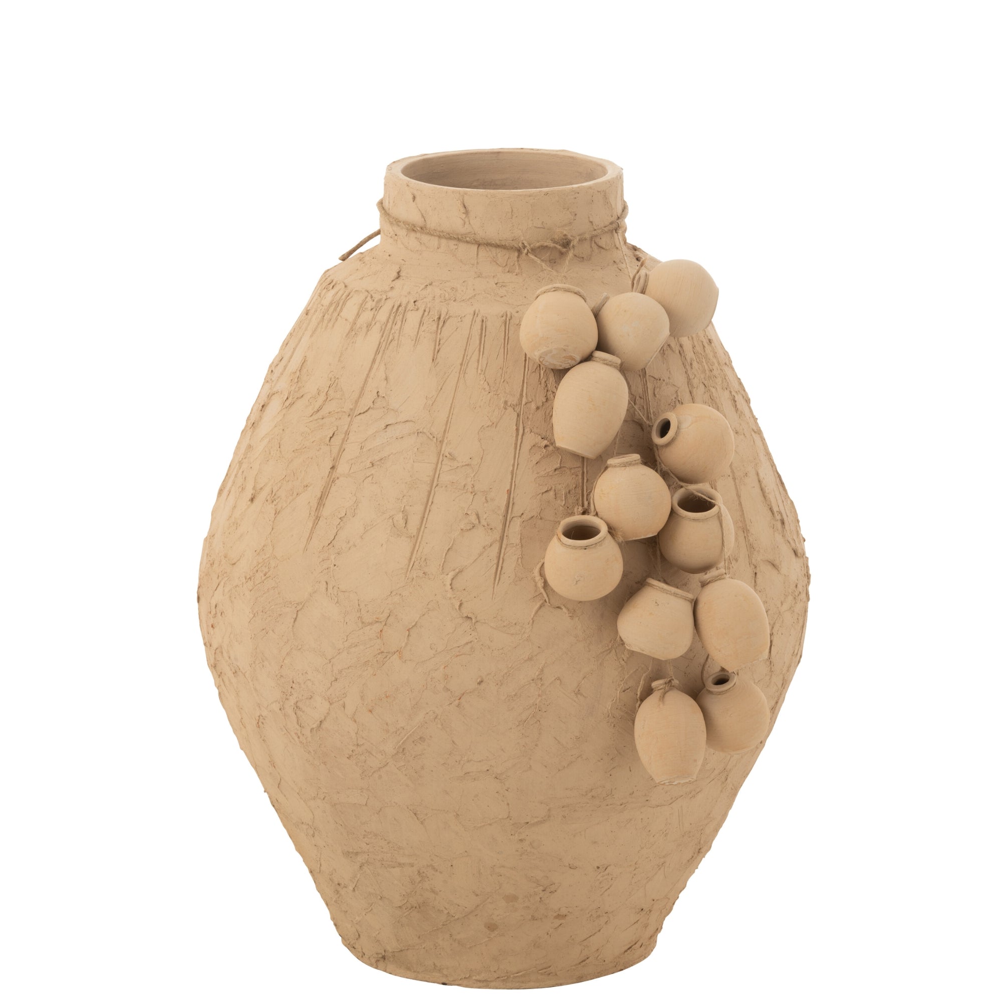 Pot + Hangpotjes Klei Naturel Large - Pot - J-Line - livinglovely.nl