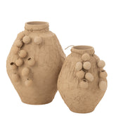 Pot + Hangpotjes Klei Naturel Large - Pot - J-Line - livinglovely.nl