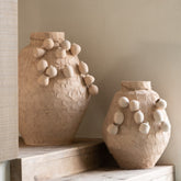 Pot + Hangpotjes Klei Naturel Large - Pot - J-Line - livinglovely.nl