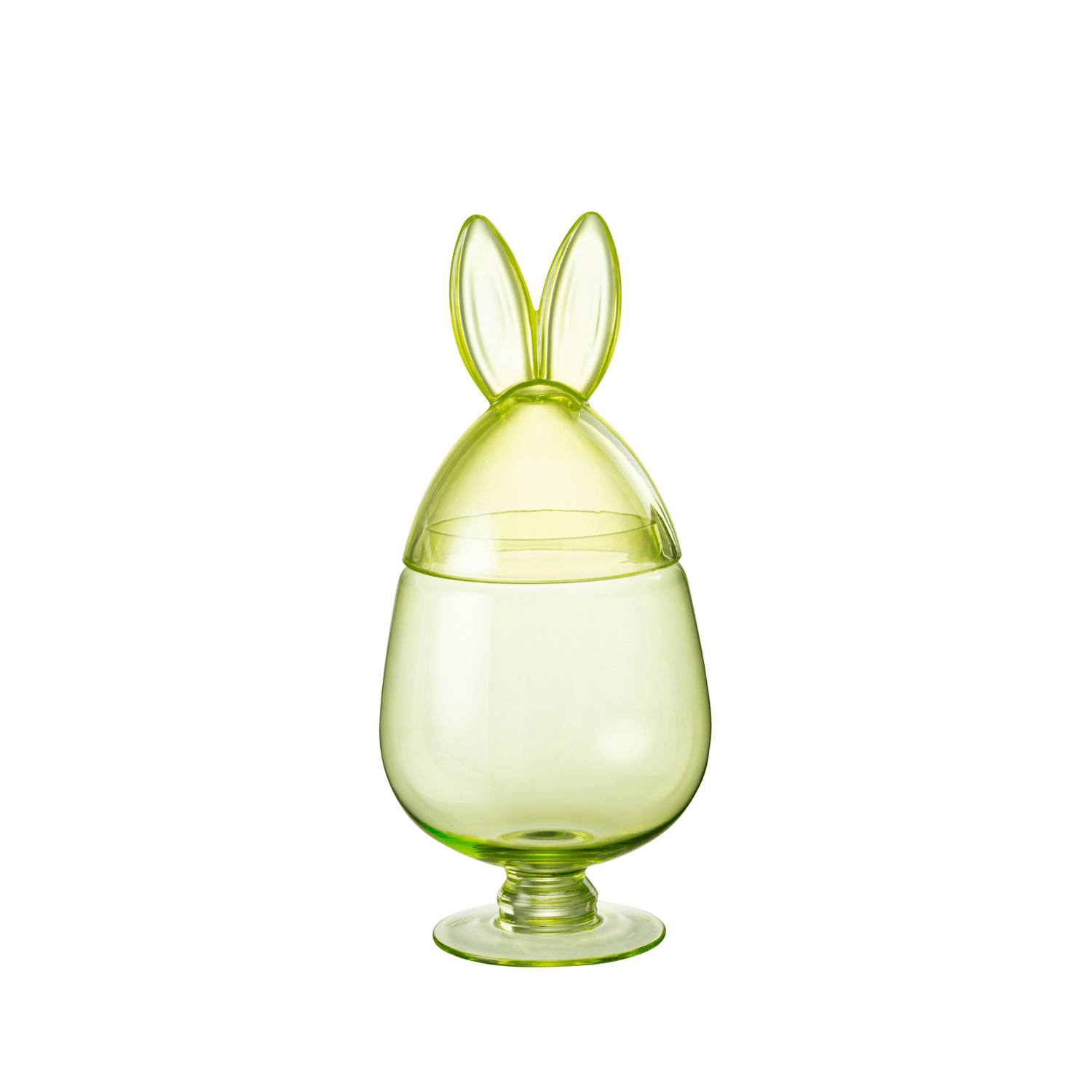 Pot Konijn Glas Groen Medium L17xB17xH38 cm - Keukenaccessoire - J-Line - livinglovely.nl