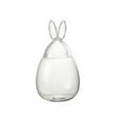 Pot Konijn Glas Transparant Large - Paas - J-Line - livinglovely.nl