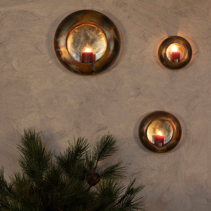 Prestyn Copper iron round wall stormlight S PTMD - Wandkandelaar - PTMD - livinglovely.nl