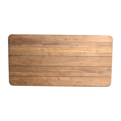 Primavera Teakhouten Bartafel 160cm van Raw Materials, bartafel op een terras in de buitenlucht