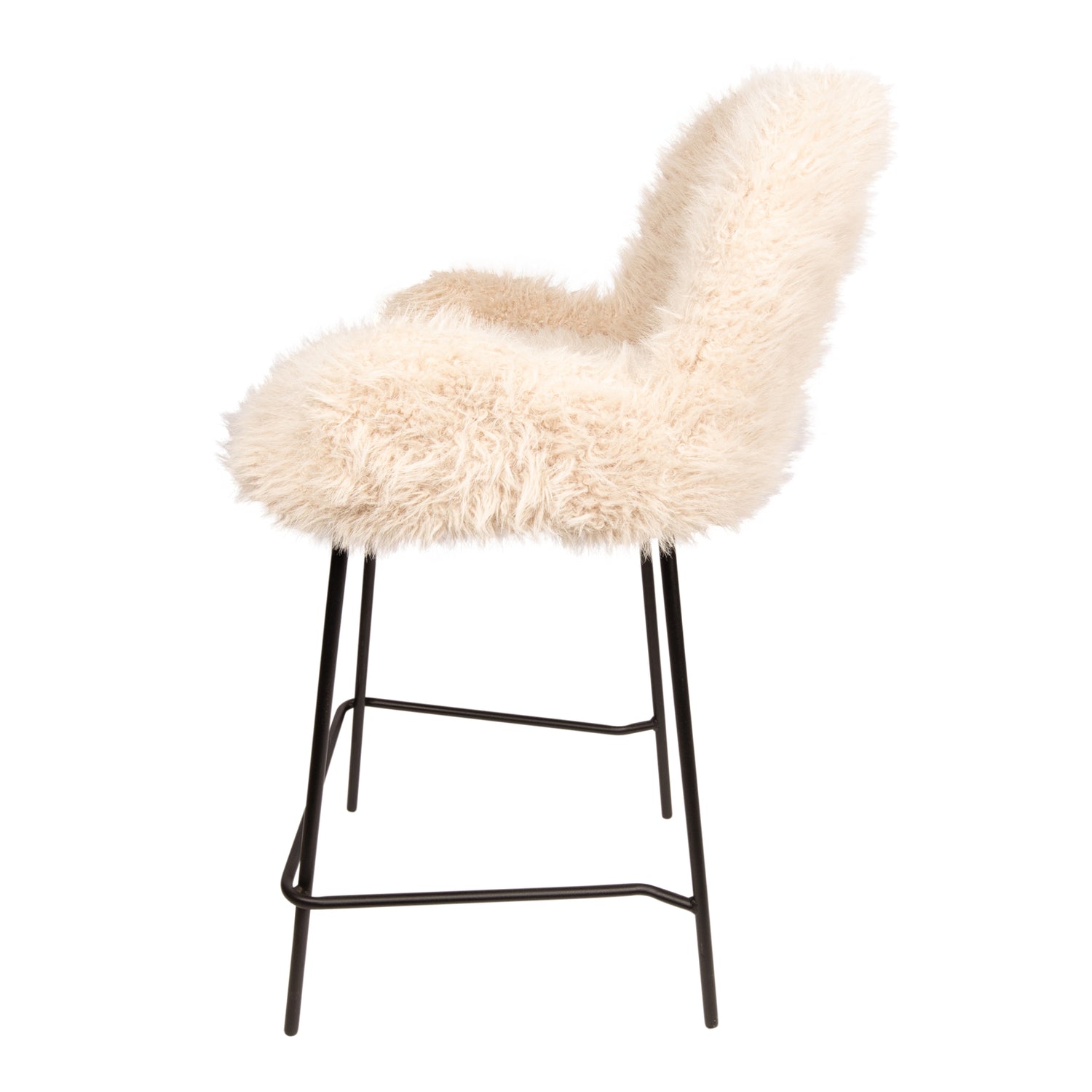 PTMD Leander Bar Chair Hair Beige - Barkruk - PTMD - livinglovely.nl