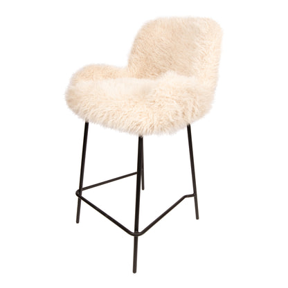 PTMD Leander Bar Chair Hair Beige - Barkruk - PTMD - livinglovely.nl