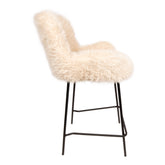 PTMD Leander Bar Chair Hair Beige - Barkruk - PTMD - livinglovely.nl