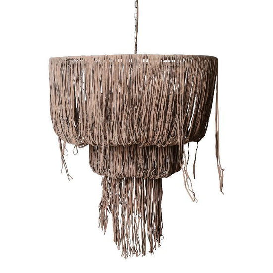 PTMD Renzo Beige Leren Plafondlamp 2 Lagen , Hanglamp , PTMD , livinglovely.nl