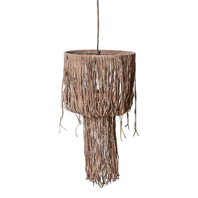 PTMD Renzo Beige Leren Plafondlamp 2 Lagen , Hanglamp , PTMD , livinglovely.nl